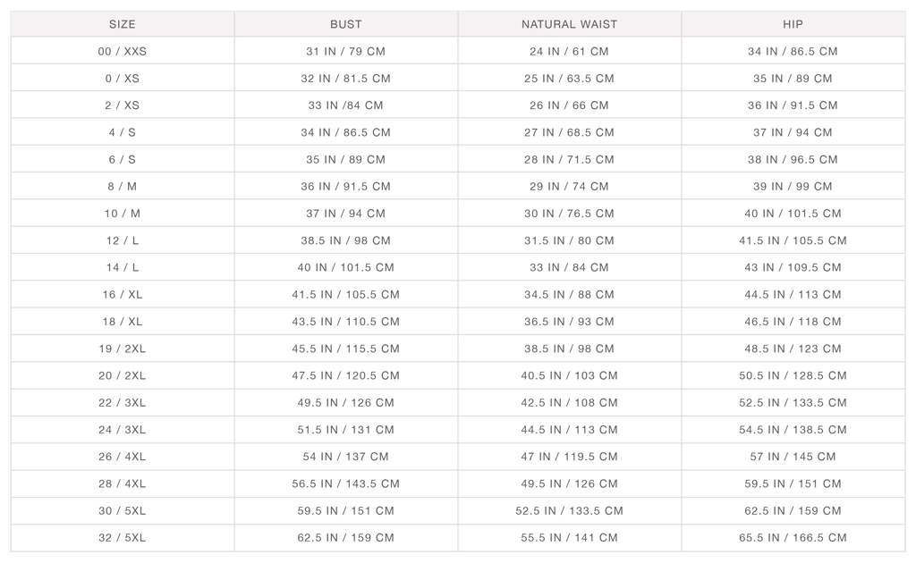 2022 SizeCharts FitGuide General 2022 SizeCharts FitGuide General