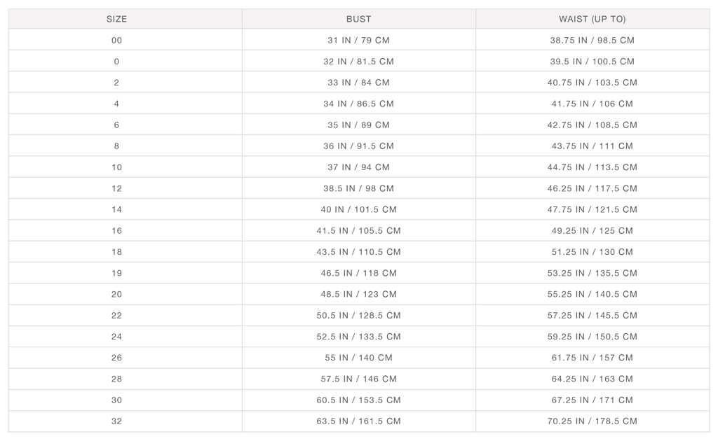 2022 SizeCharts FitGuide Maternity 2022 SizeCharts FitGuide Maternity